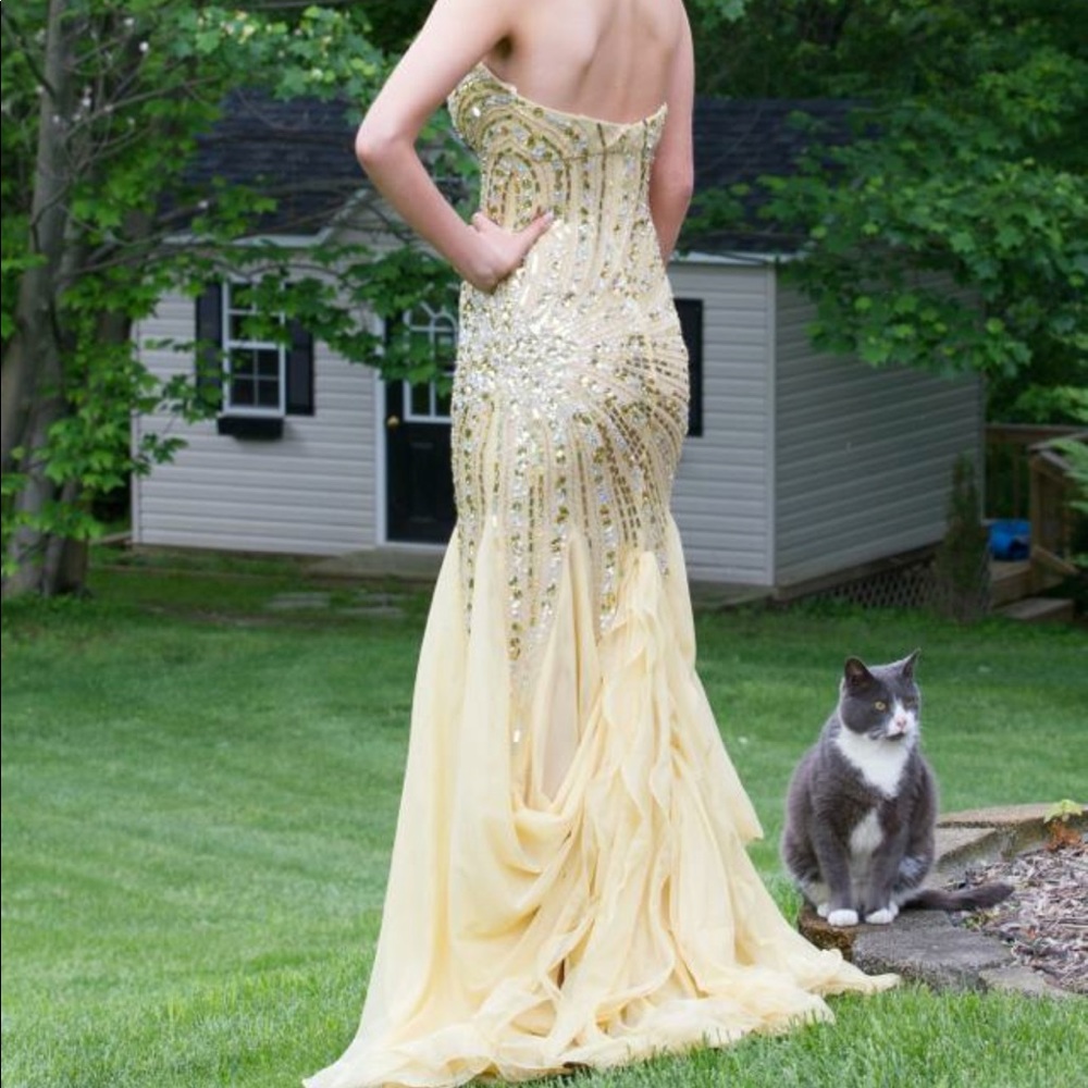Gold Sequin Prom Dress